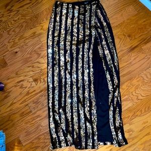 Women’s high slit sequin maxi skirt